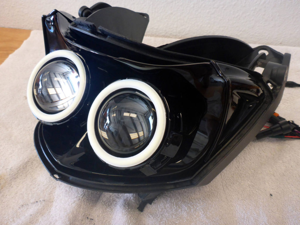 Buell 1125CR Motorcycle custom headlight retrofit Tampa