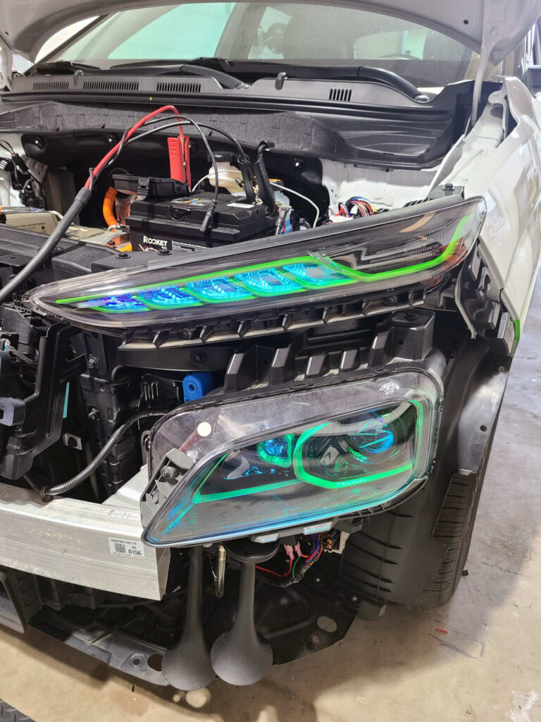 2022 Hyundai Kona Custom Headlights & RGBW Upper Lights
